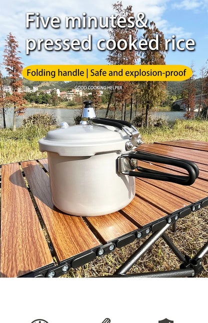 Portable Folding Handle Pressure Cooker 2.2L/3.2L/4.5L Suitable For Outdoor Camping Hiking Climbing High Altitude Fast Cooking