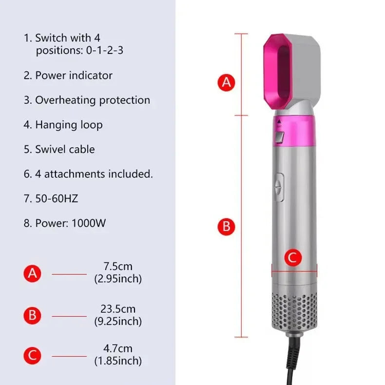 Automatic Curling Iron Five-in-One Hair Styling Comb Home Use Difficult To Blow Dryer Hairdressing Multifunctional Comb