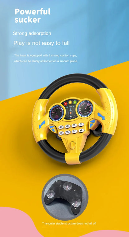 Infant Shining Simulation Steering Wheel Toys Children's Toy Kids Early Education Copilots Stroller Steering Wheel Vocal Toys