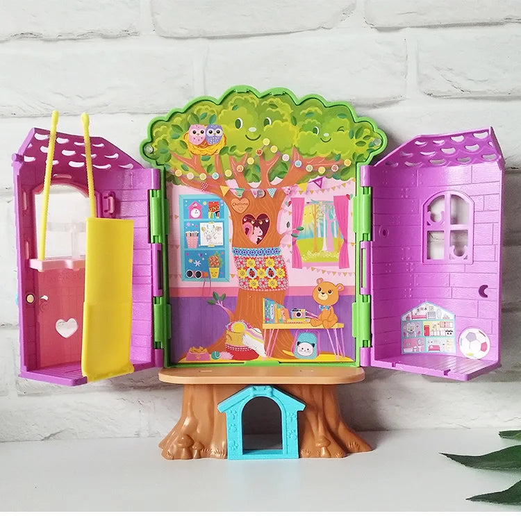 100% Original Mini Barbie Chelsea Doll Tree House with Accessories Kids Dolls Girls Barbies Children Toys Doll House for Girls