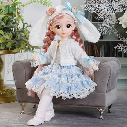 BJD Doll and Clothes Multiple Removable Joints 30cm 1/6 3D Eyes Doll Girl  Dress Up Birthday Gift Toy