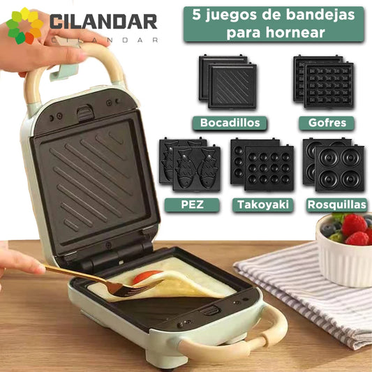 2025 YIDPU Sandwichera 3 en 1 Tostadora eléctrica Waffle Maker Desayuno Pancake Donut Egg Waffle Fish Cake Horno eléctrico