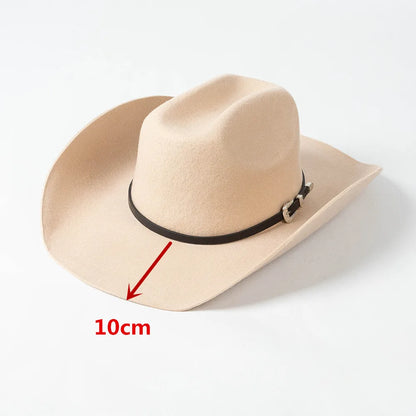 202308-hh2076b  chic ins winter wool felt pu belt  Britain Classic Stetson fedoras cap  men women leisure panama jazz hat