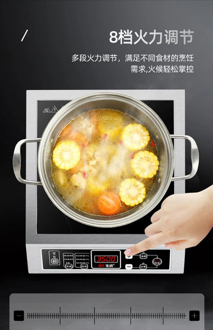 220V High-power Induction Cooker 3500W Stainless Steel Induction Cooker Household Stir-fry Flat Stovetop Induction Cooktop