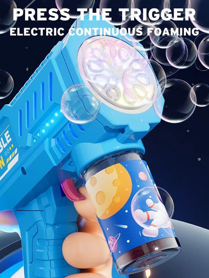 Fully Automatic Bubble Gun Rocket Bubbles Machine Automatic Blower with Bubble Liquid Toy for Kids Beach Outdoor Bubble Gifts