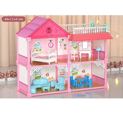 Doll House, Barbie DreamHouse, Doll House Playset, Doll House Girls Toys with 2 Dolls Toy Figures, Play DIY Dollhouse Kit