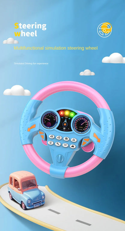 Infant Shining Simulation Steering Wheel Toys Children's Toy Kids Early Education Copilots Stroller Steering Wheel Vocal Toys