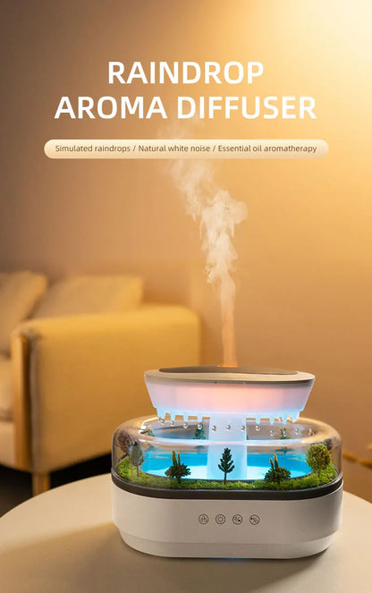 Rain Cloud Aroma Diffuser Small Air Humidifiers Water Drip Micro Landscape Essential Oils Ultrasonic Diffuser With 7 Night Light