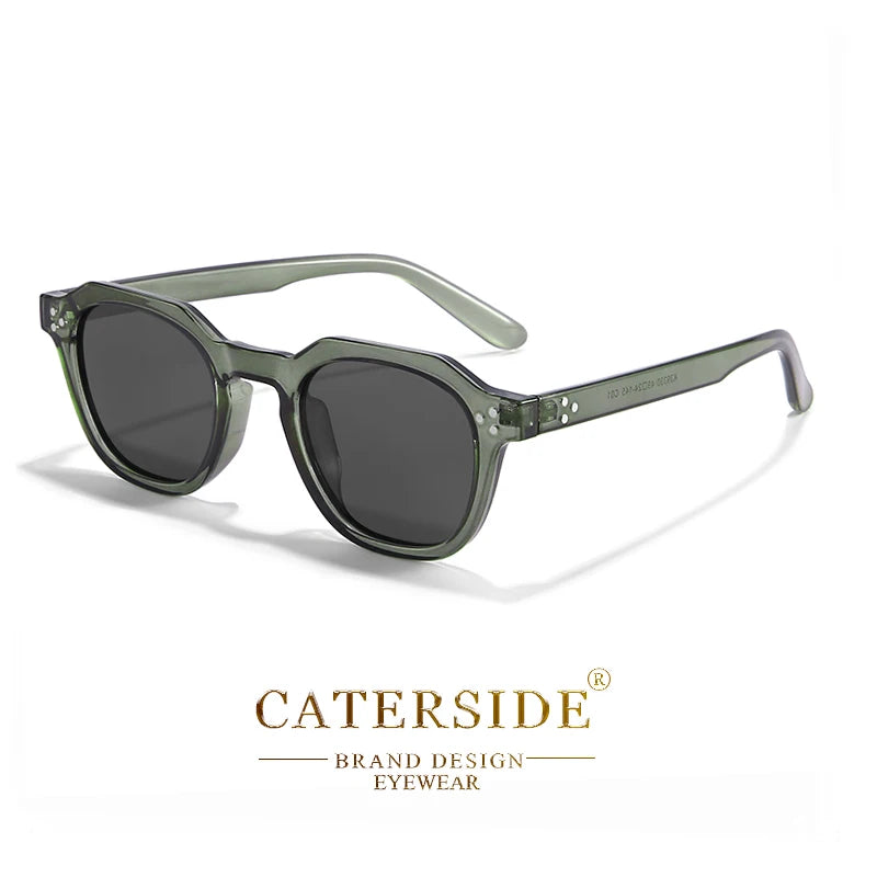 CATERSIDE Retro Polarized Sunglasses Men Ultralight TR90 Frame Polygon Women Sun Glasses Outdoor High Quality Travel  Eyewear