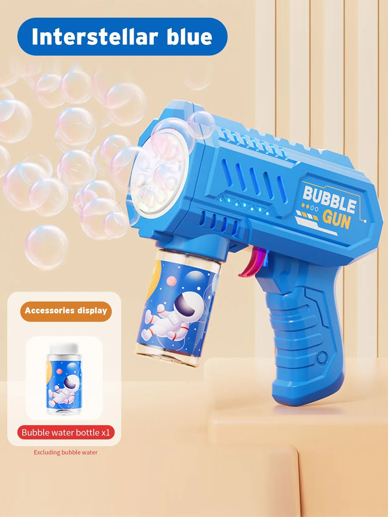 Fully Automatic Bubble Gun Rocket Bubbles Machine Automatic Blower with Bubble Liquid Toy for Kids Beach Outdoor Bubble Gifts