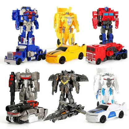 One Step Deformation Robot Transformation Car Toy Action Figure Model Kid Puzzle Toy Anime Robot Model Deformation Car