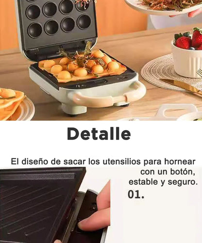 2025 YIDPU Sandwichera 3 en 1 Tostadora eléctrica Waffle Maker Desayuno Pancake Donut Egg Waffle Fish Cake Horno eléctrico