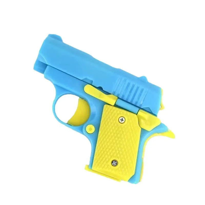 Stress Relief Pistol Toy Plastic Mini Gun Manual Burst Pistol 3D Printed Gravity Fidget Gun Stress Relief Toy Christmas Gift