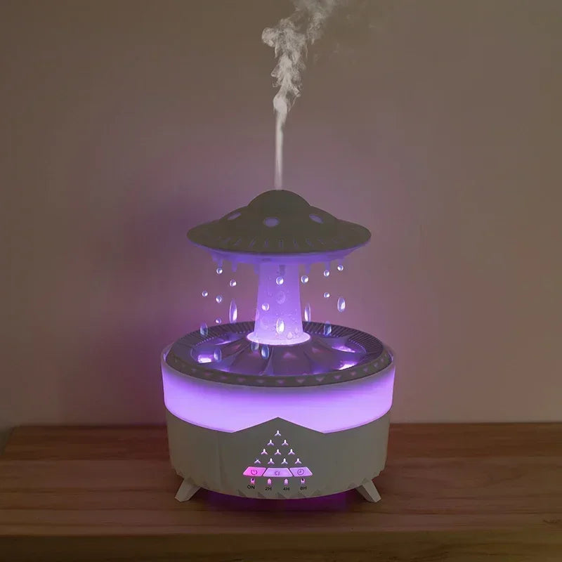 Rain Cloud Night Light humidifier with raining water drop sound and 7 color led light essential oil diffuser aromatherapy