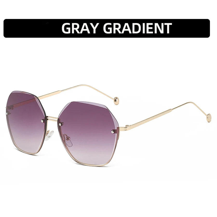 Brand Design 2024 Fashion New Polygonal Metal Sunglasses Retro Ladies Glasses Classic Trend Luxury Driving Travel Eyewear