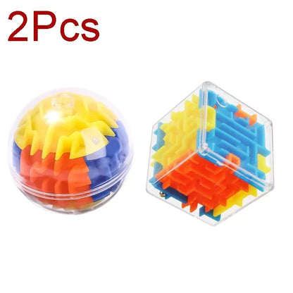 3D Maze Magic Cube Six-sided Transparent Puzzle Speed Cube Rolling Ball Magic Cubes Maze Toys For Children Stress Reliever Toys