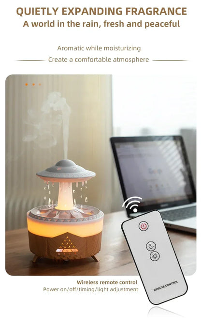 Rain Cloud Night Light humidifier with raining water drop sound and 7 color led light essential oil diffuser aromatherapy