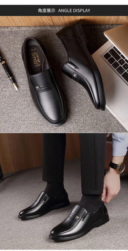 Leather Men Formal Shoes Luxury Brand 2025 Men's Loafers Dress Moccasins Breathable Slip on Black Driving Shoes Plus Size 38-46