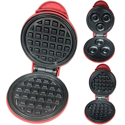 Mini Waffle Maker Nonstick Electric Breakfast Maker Quick Heat-Up Household Breakfast Electric Baking Pan for Kids and Families