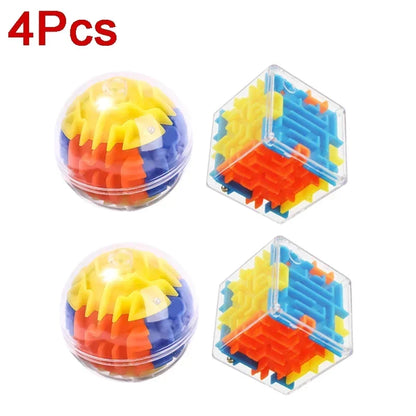 3D Maze Magic Cube Six-sided Transparent Puzzle Speed Cube Rolling Ball Magic Cubes Maze Toys For Children Stress Reliever Toys