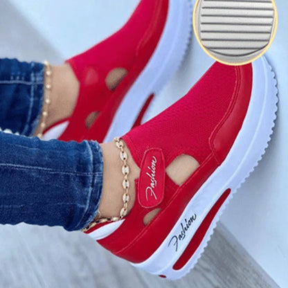 Red Sneakers Women Shoes Woman Tennis Shoes Canvas Shoe Female Casual Shoes Ladies Sport Shoes Platform Sneaker Hollow Out Shoes