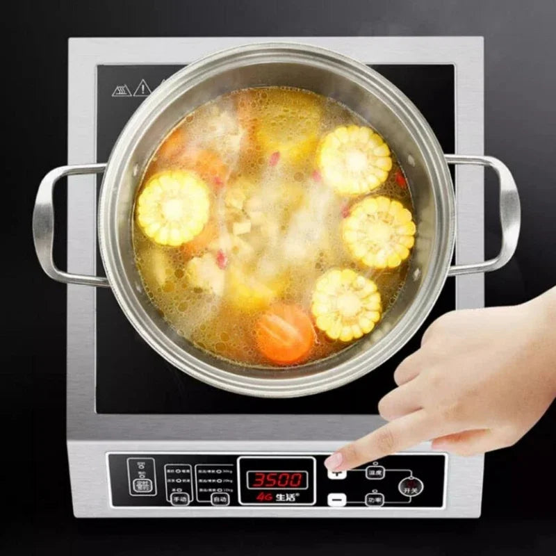 220V High-power Induction Cooker 3500W Stainless Steel Induction Cooker Household Stir-fry Flat Stovetop Induction Cooktop