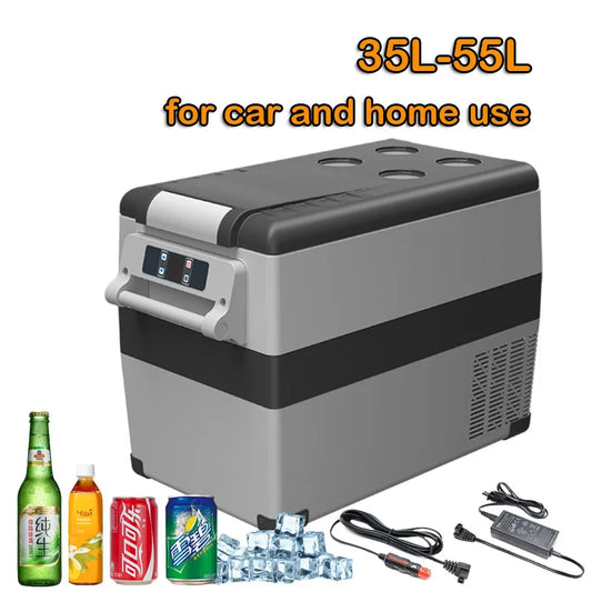 35L 45L 55L Car Refrigerator Mini Fridge Freezer Portable Compressor Cooler 12/24V DC 110-240V Ice Box for Camping