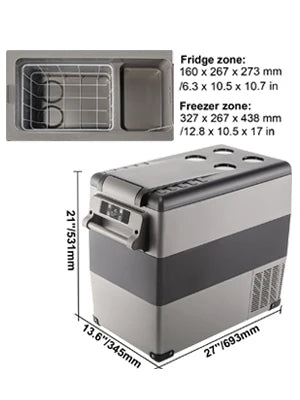 20L/22L/35L/45L/55L Car Refrigerator Mini Fridge Freezer Portable Compressor Cooler 12/24V DC 110-240V Ice Box for Camping