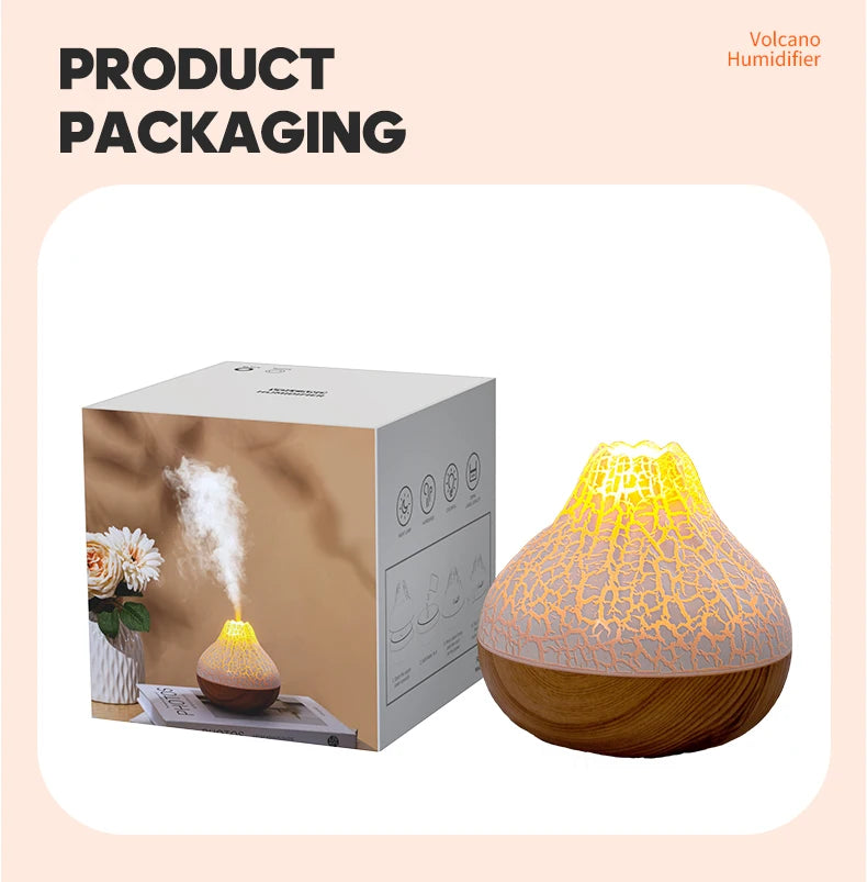 300ml Volcano Air Humidifier Desktop Electric USB Humidificadore Water Mist Diffuser Purifier Air Freshener With 7 Colors Night