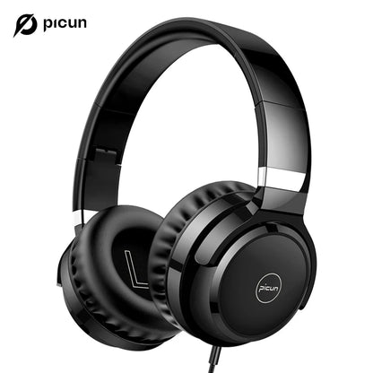 Picun C60 Wired On-Ear Headphones with Mic & Volume Control  Noise Isolating Computer  Wired  Over Ear Aux Jack 3.5mm