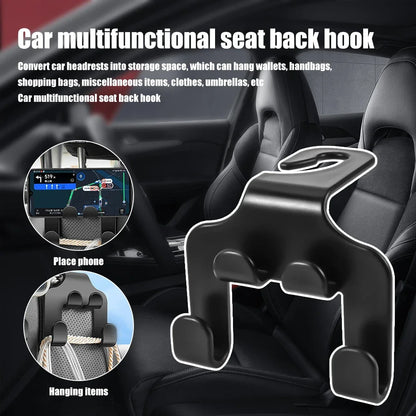 Double Head Phone Hanger 1/2pcs Multifunctional Car Seat Back HookHeadrest Hanging Bag Storage Hanger Car Interior Accessories