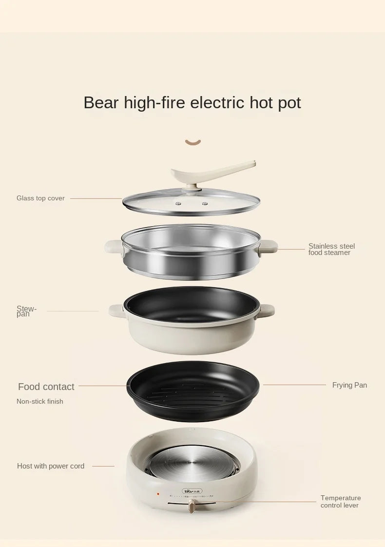 Electric chaffy dish electric steamer multi-purpose pot electric cooker multi-purpose pot split household