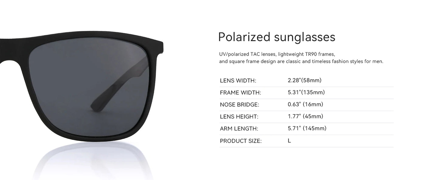 ZENOTTIC Square Polarized Prescription Sunglasses Carbon Fiber Optical Sun Glasses for Driving Fishing Golf Sport