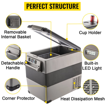 20L/22L/35L/45L/55L Car Refrigerator Mini Fridge Freezer Portable Compressor Cooler 12/24V DC 110-240V Ice Box for Camping