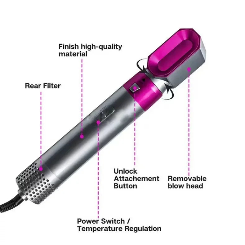 Automatic Curling Iron Five-in-One Hair Styling Comb Home Use Difficult To Blow Dryer Hairdressing Multifunctional Comb