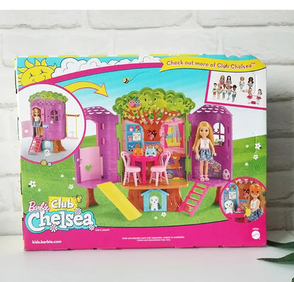 100% Original Mini Barbie Chelsea Doll Tree House with Accessories Kids Dolls Girls Barbies Children Toys Doll House for Girls