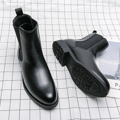 Luxury British Style Chelsea Boots Men Dress Shoes Business Formal Ankle Boots Autumn Bota Party Wedding Split Leather Shoes