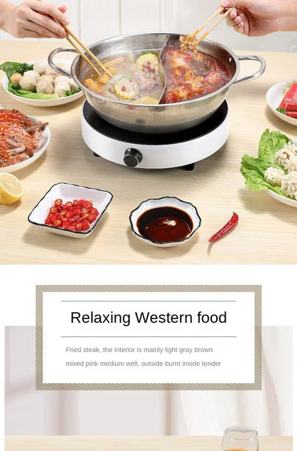 220V 2200W round induction cooker household small multi-functional hot pot dormitory mini cooking Pot Stove