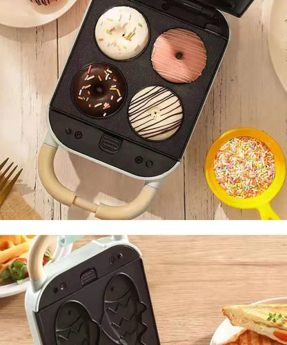 2025 YIDPU Sandwichera 3 en 1 Tostadora eléctrica Waffle Maker Desayuno Pancake Donut Egg Waffle Fish Cake Horno eléctrico