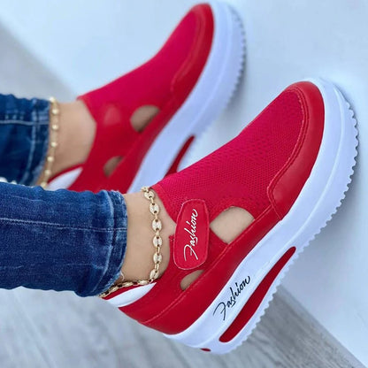 Red Sneakers Women Shoes Woman Tennis Shoes Canvas Shoe Female Casual Shoes Ladies Sport Shoes Platform Sneaker Hollow Out Shoes