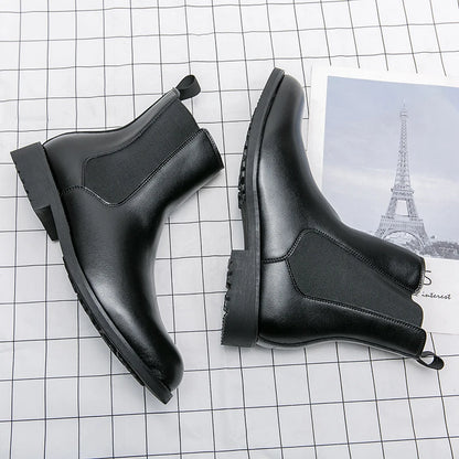 Luxury British Style Chelsea Boots Men Dress Shoes Business Formal Ankle Boots Autumn Bota Party Wedding Split Leather Shoes