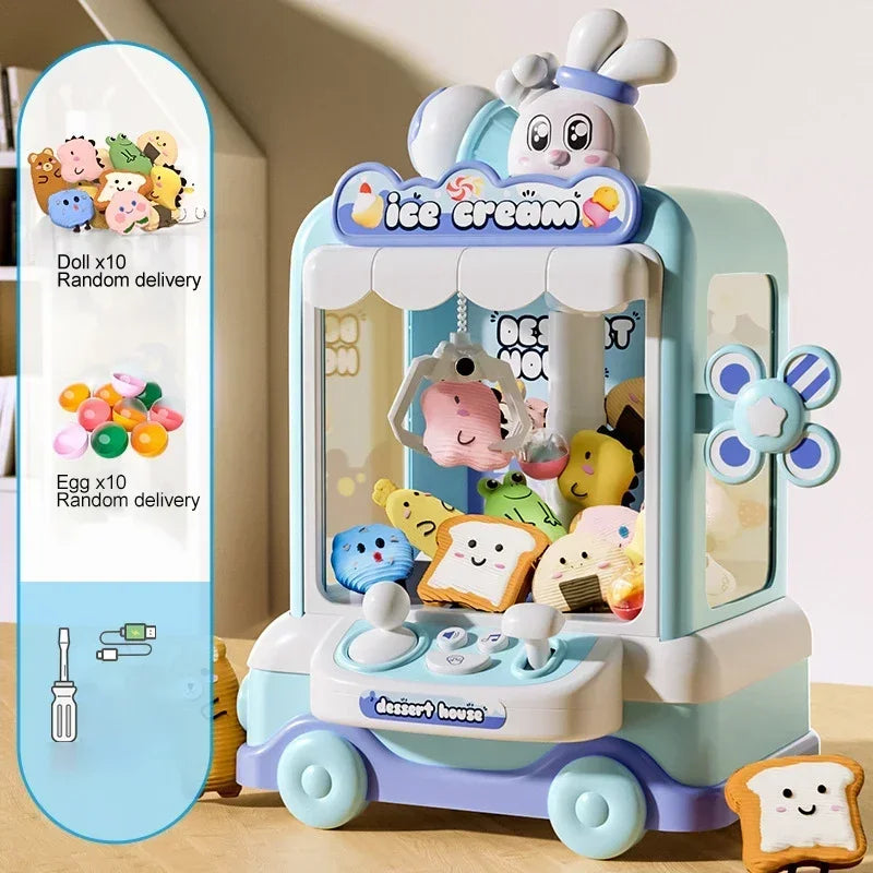 Big Size DIY Doll Machine Kids Coin Operated Play Game Mini Claw Catch Toy Crane Machines Music Doll Children Xmas Gifts Toys