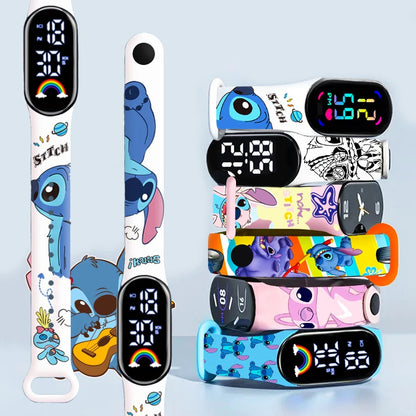 Disney Cartoon Stitch Children Watches Girls Fashion Bracelet LED Women Watch Kids Electronic Digital Waterproof Clock