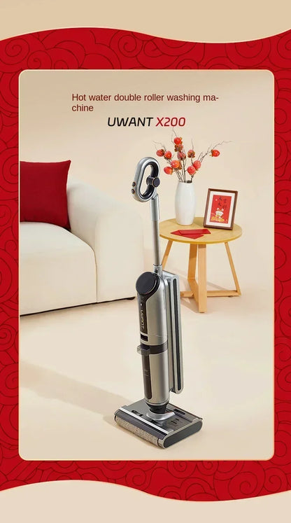 UWANT X200 Double Roller Brush Hot Water Floor Washer Welt Washing Drag Suction Drying Household Appliances  Electric Mop