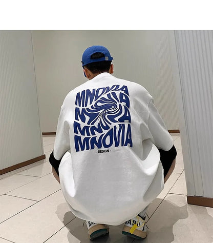 Letter Graphic Men's T-shirts Quality Cotton Clothing Fashion Hip Hop Streetwear Summer New Male Short Sleeve Tees Harajuku Tops