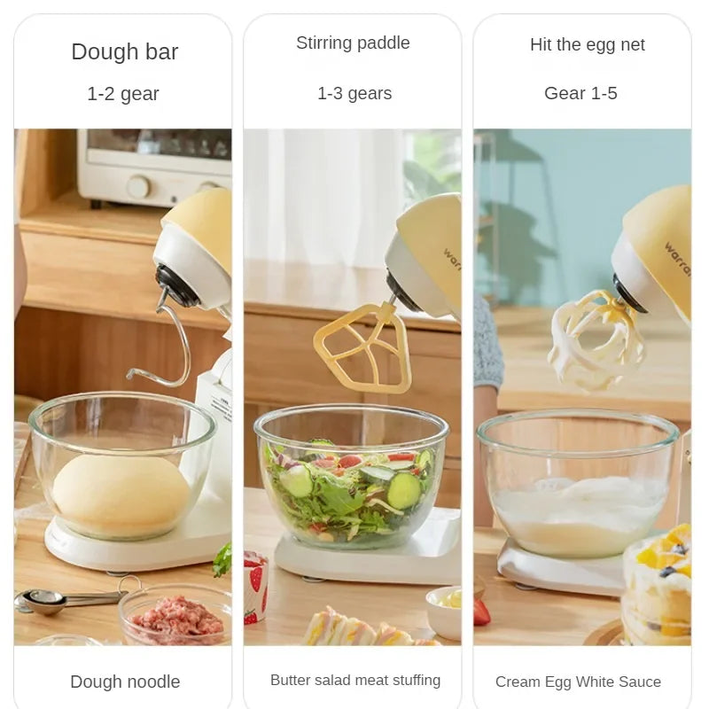 Mute Stand Mixer Household Small Flour-Mixing Machine Dough Mixer Automatic Cream Stirring Fresh Milk Machine