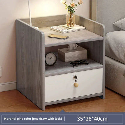 Bedside Table Simple Modern Simple Small Household Storage 협탁Small Cabinet Locker Rack Bedroom Furniture Rental Room Nightstands