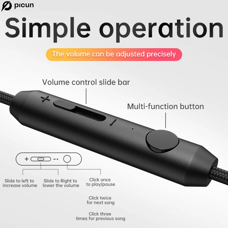 Picun C60 Wired On-Ear Headphones with Mic & Volume Control  Noise Isolating Computer  Wired  Over Ear Aux Jack 3.5mm