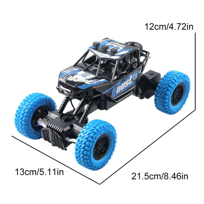 Remote control car with colorful flashing lights, rubber wheels, off-road toy car suitable for Christmas children's gifts