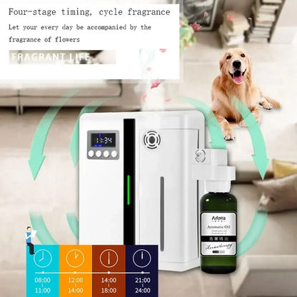 Room Fragrance Diffuser Wall Mounted Hotel Air Freshener Bluetooth Essential Oils Diffuser Built-in Fan Electric Smell For Home